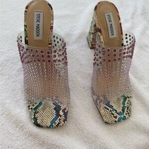 Steve Madden Multicolor Rhinestone Mules